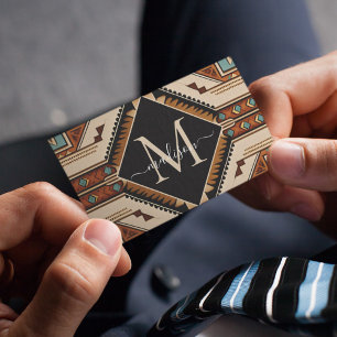 Carte De Visite Amérindien Motif Culture indienne Style Boho