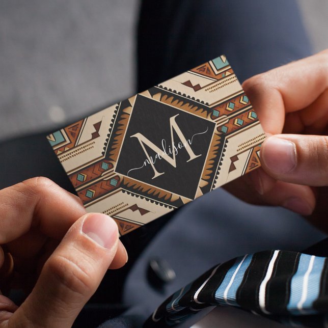 Carte De Visite Amérindien Motif Culture indienne Style Boho (Créateur téléchargé)