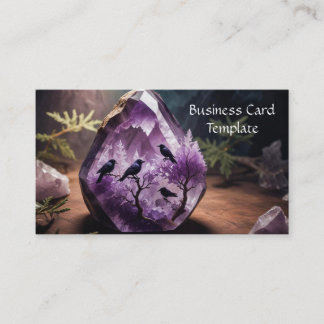 Carte De Visite Amethyst Crystal Energy Ravens Business Card