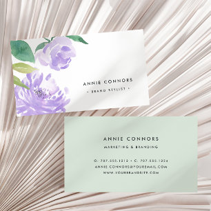 Carte De Visite Amethyst Peony Aquarelle florale