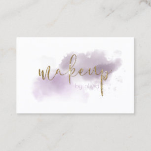 Carte De Visite Améthyste et maquillage d'or de fumée d'aquarelle