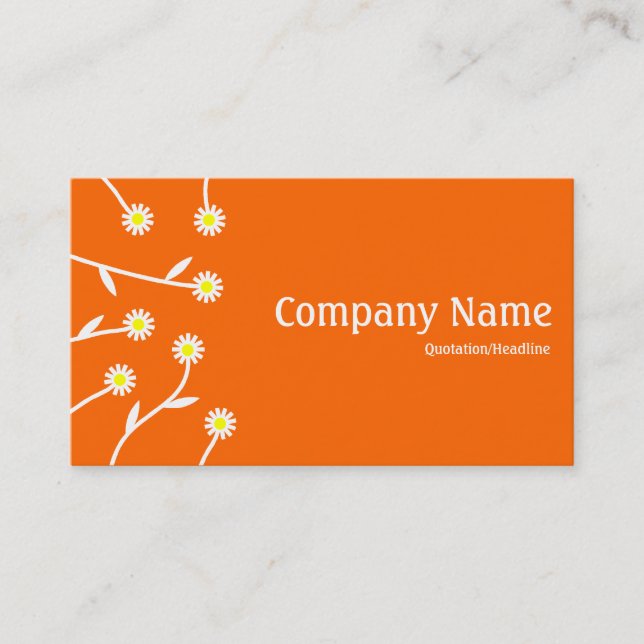 Carte De Visite Ameublement à fleurs - Orange FF6600 (Devant)