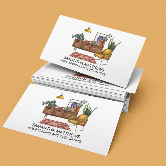 Carte De Visite Ameublement Aquarelle Décoration Home Staging (Créateur téléchargé)
