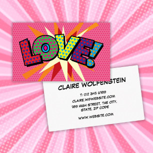 Carte De Visite Amour Bande Dessinée Pop Art Personnalisé