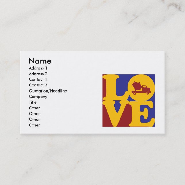 Carte De Visite Amour concret (Devant)