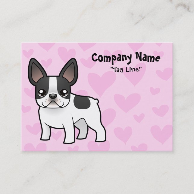 Carte De Visite Amour de bouledogue français (Devant)