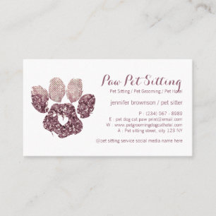 Carte De Visite Amour de Coeur Quartz Garde d'Animaux Toilettage P