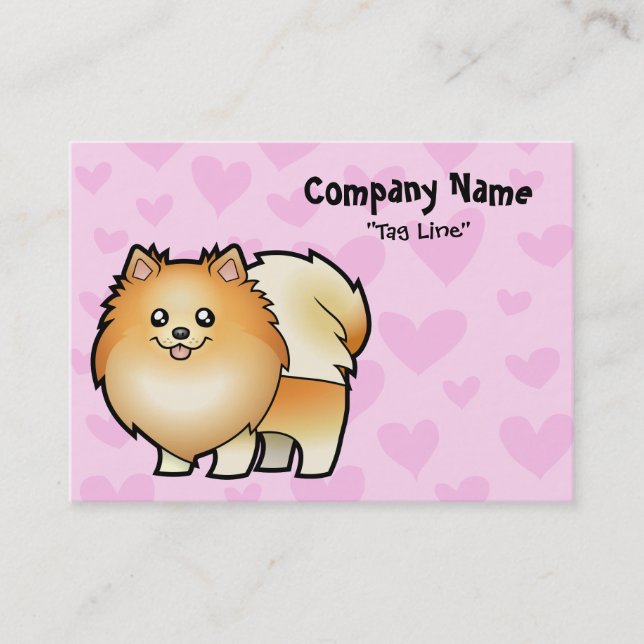 Carte De Visite Amour de Pomeranian (Devant)