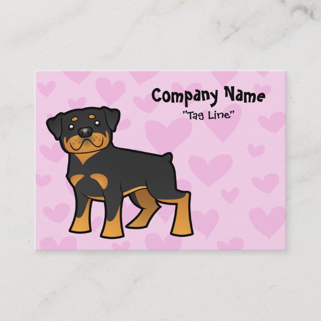 Carte De Visite Amour de rottweiler (Devant)