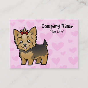 Carte De Visite Amour de Yorkshire Terrier (cheveux courts avec