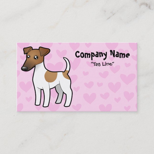 Carte De Visite Amour doux de Fox Terrier (Devant)
