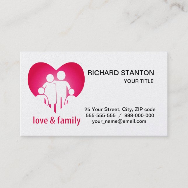 Carte De Visite Amour et famille (Devant)