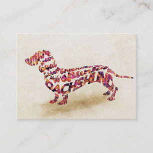 Carte De Visite amoureux des chiens Dachshund Typographie du chien