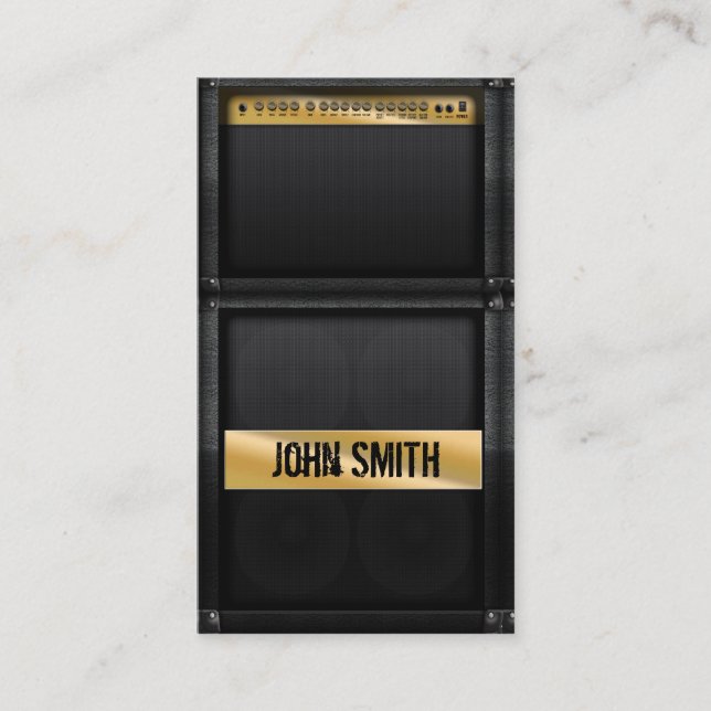 Carte De Visite Ampoule de guitare avec nom personnalisé (Devant)