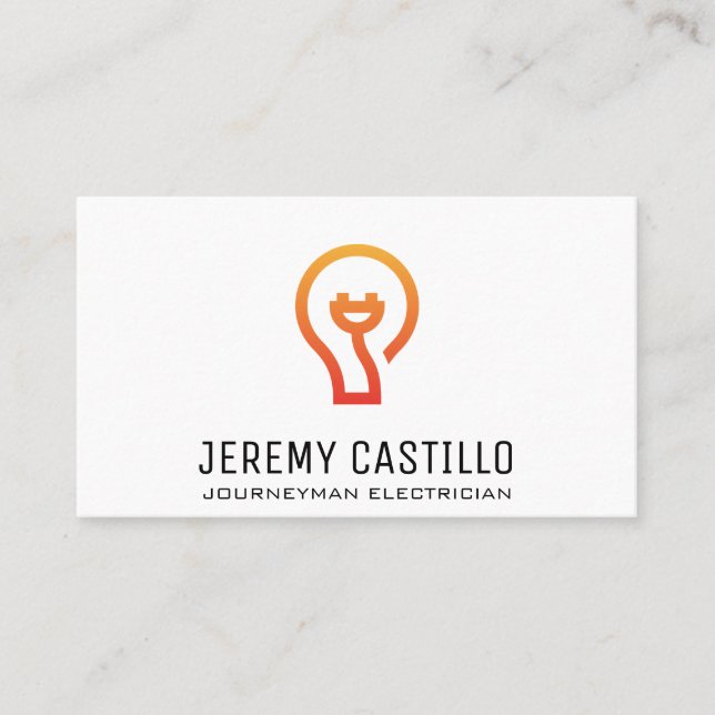 Carte De Visite Ampoule électrique | Logo de l'électricien (Devant)