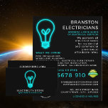 Carte De Visite Ampoule Neon, Électricien<br><div class="desc">Neon Lightbulb,  Cartes de visite électriciens par The Carte de visite Store.</div>