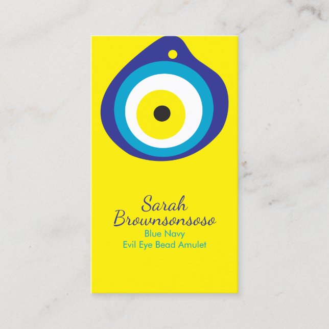 Carte De Visite Amulet de perle d'oeil jaune (Devant)