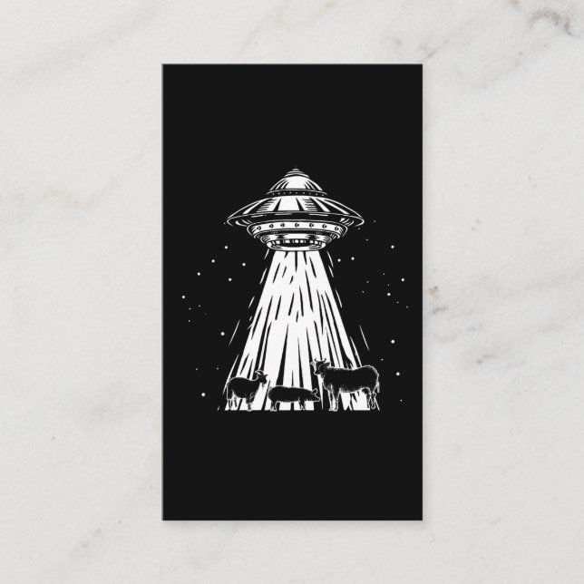 Carte De Visite Amusant Alien de l'agriculture vaches fermier de l (Devant)