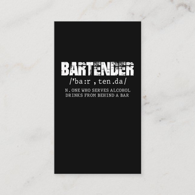Carte De Visite Amusant Bartender Alcool Mixer Barkeeper plaisante (Devant)