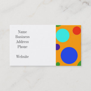 Carte De Visite Amusant Coloré Grand Pois Bleu Orange Vert