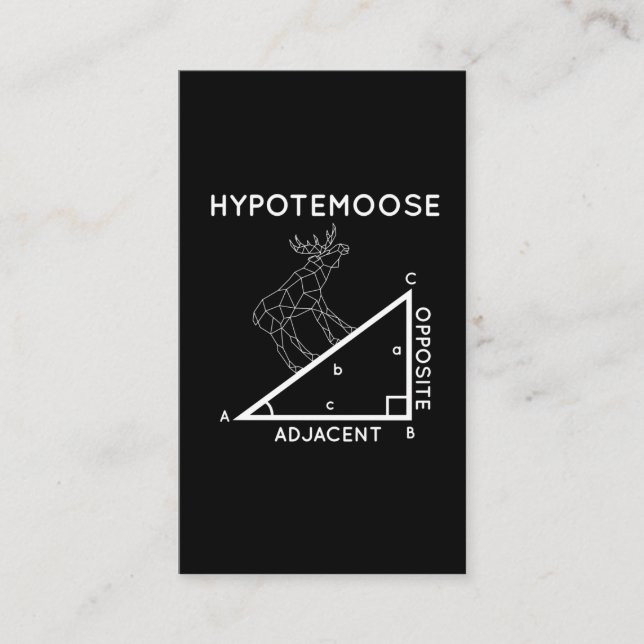 Carte De Visite Amusant Math Pun Moose Hypotenuse Mathématicien. (Devant)