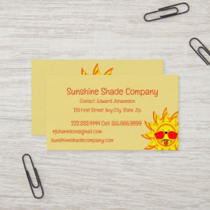 Carte De Visite Amusants Trop Chaud Sunshine Shade Blind Company