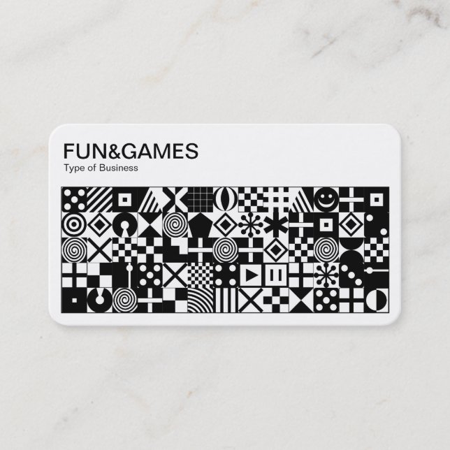 Carte De Visite Amusement et jeux - Noir sur blanc (Devant)
