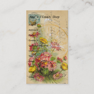 Carte De Visite Amy's Flower Shop
