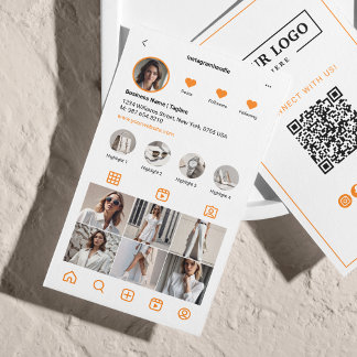 Carte De Visite Analyse Instagram Pour Connecter l'orange du code
