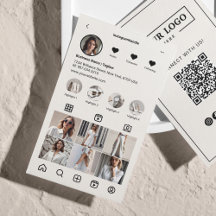 Analyse Instagram Pour Connecter QR Code Beige