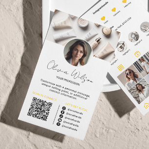 Carte De Visite Analyse Instagram Pour Connecter QR Code Jaune