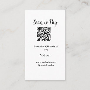 Carte De Visite Analyser pour payer scanner code QR ajouter des dé