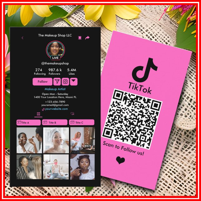 Carte De Visite Analyser TikTok pour connecter le code QR (Créateur téléchargé)