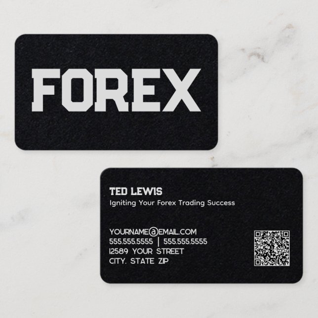 Carte De Visite Analyseur de revendeur Forex QR (Devant / Derrière)