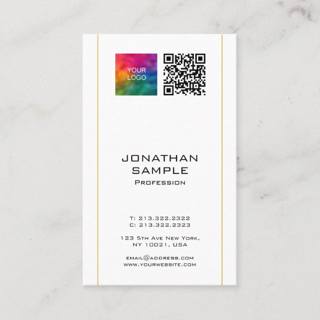 Carte De Visite Analysez-moi QR Code Téléchargez le logo de votre  (Devant)