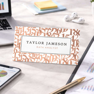 Carte De Visite Analyste de données en Or Rose Moderne