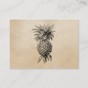 Carte De Visite Ananas à illustration d'ananas Vintage des année