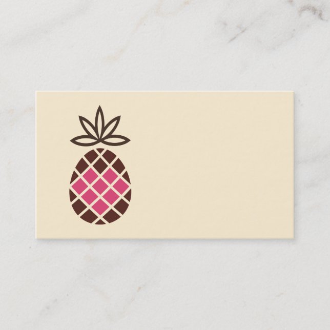 Carte De Visite Ananas au chocolat personnalisé au coeur rose (Devant)