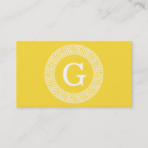 Carte De Visite Ananas Whale Grille Clé Grecque Cadre initial Mono