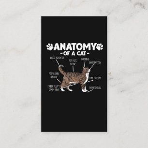 Carte De Visite Anatomie amusante d'un chat Cute Kitty Lover Propr
