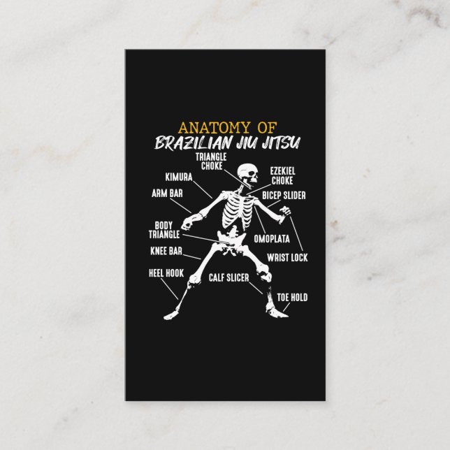 Carte De Visite Anatomie du squelette brésilien du Jiu Jitsu Fight (Devant)