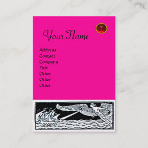 Carte De Visite ANCIENS NAVIRES RUBY MONOGRAM rose Fuchsia Noir