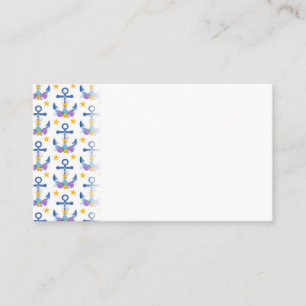 Carte De Visite Ancre bleue Coquilles de mer violettes Étoile de m