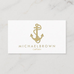Carte De Visite Ancre classique de l'or nautique