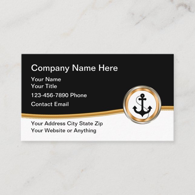Carte De Visite Ancre marine nautique chic (Devant)