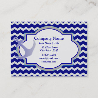 Carte De Visite Ancre Nautical Chevron