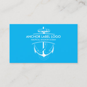 Carte De Visite Ancre nautique moderne bleue
