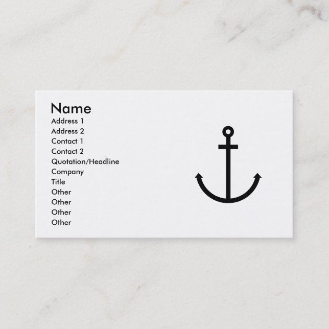 Carte De Visite Ancres Aweigh (Devant)
