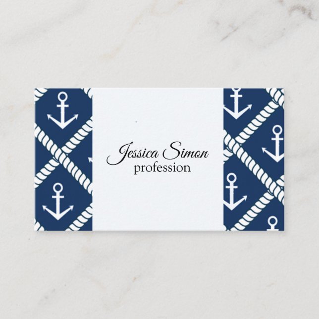 Carte De Visite Ancres Et Cordes (Devant)