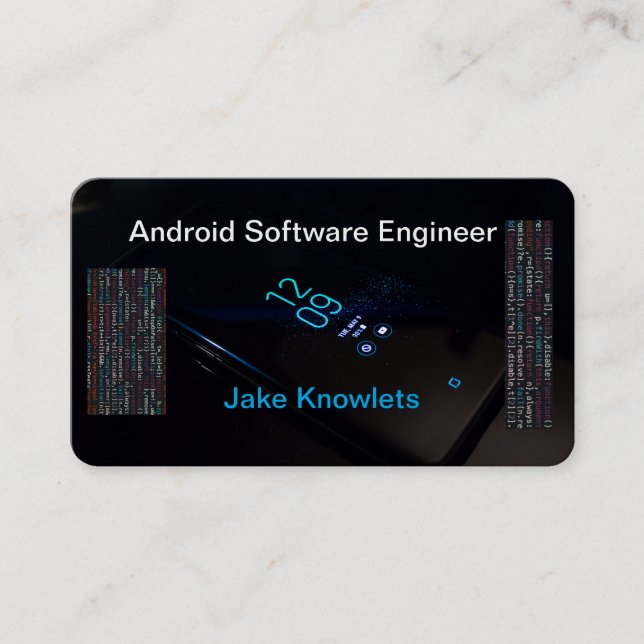 Carte De Visite Android Software Engineer Premium Noir (Devant)